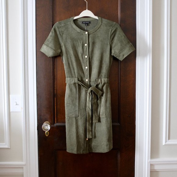 Sage Green Vegan Suede Banana Shirt 